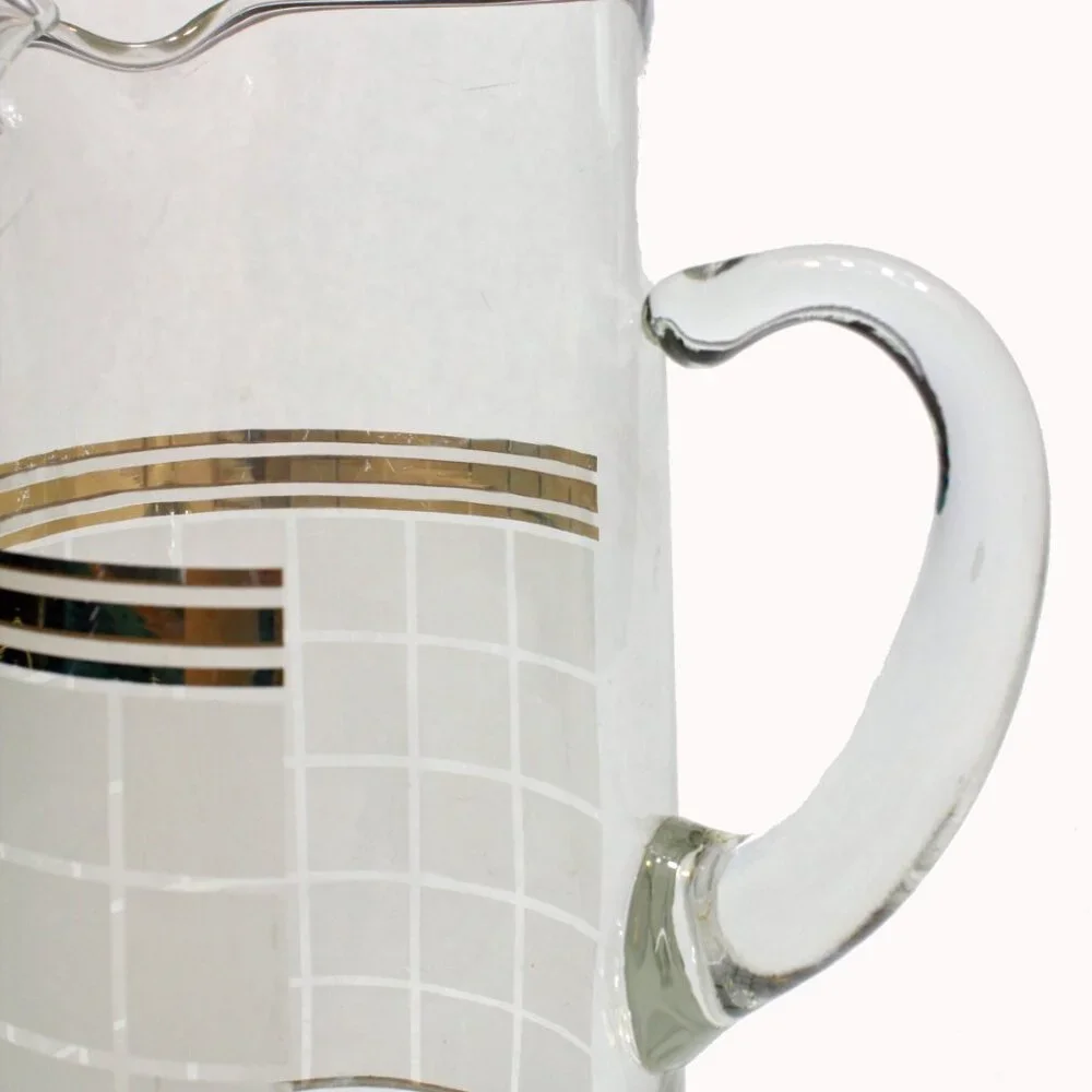 Bill Blass Mid Century Vintage Glass Pitcher